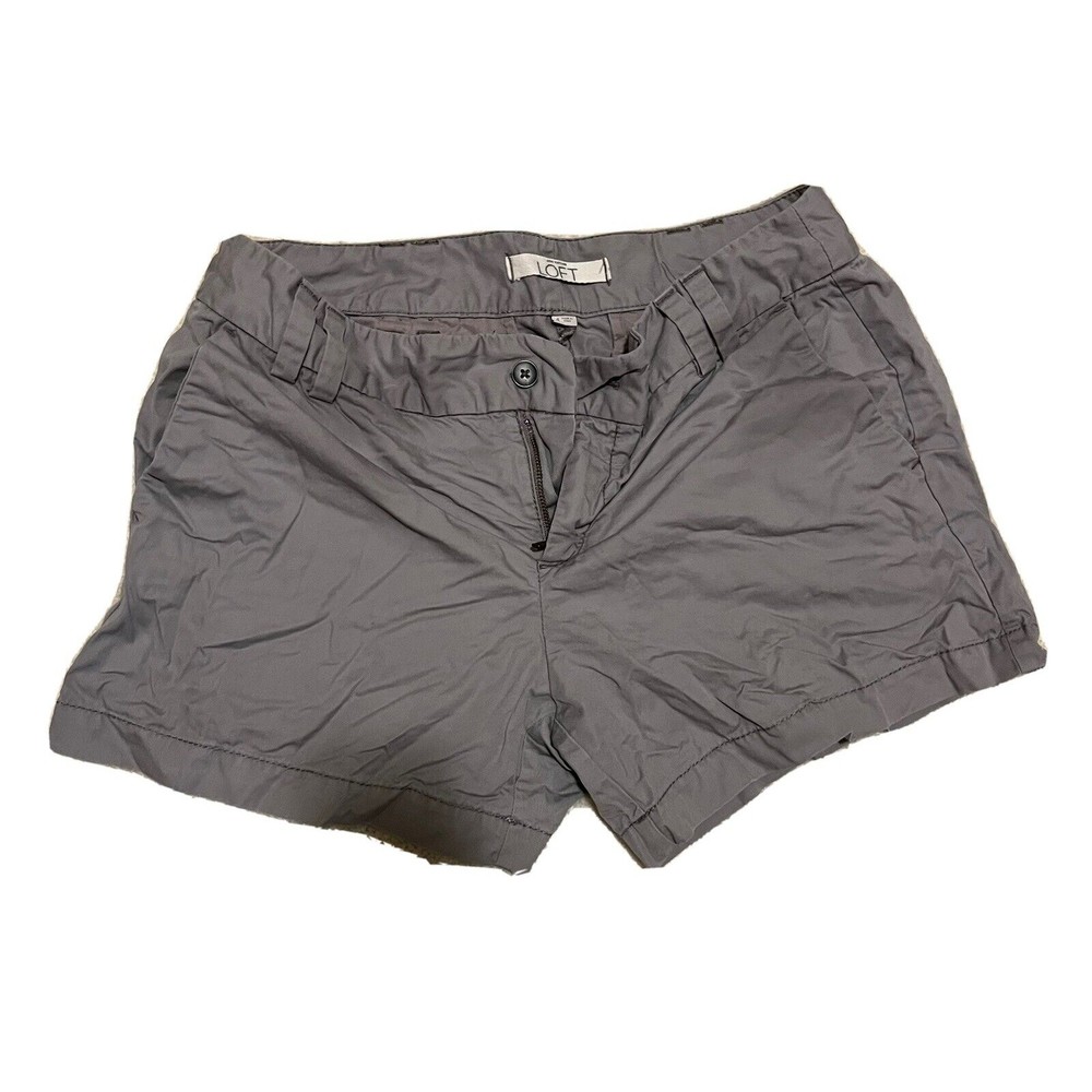 LOFT Outlet Women Size 4 Grey Chino Shorts Lighty Used